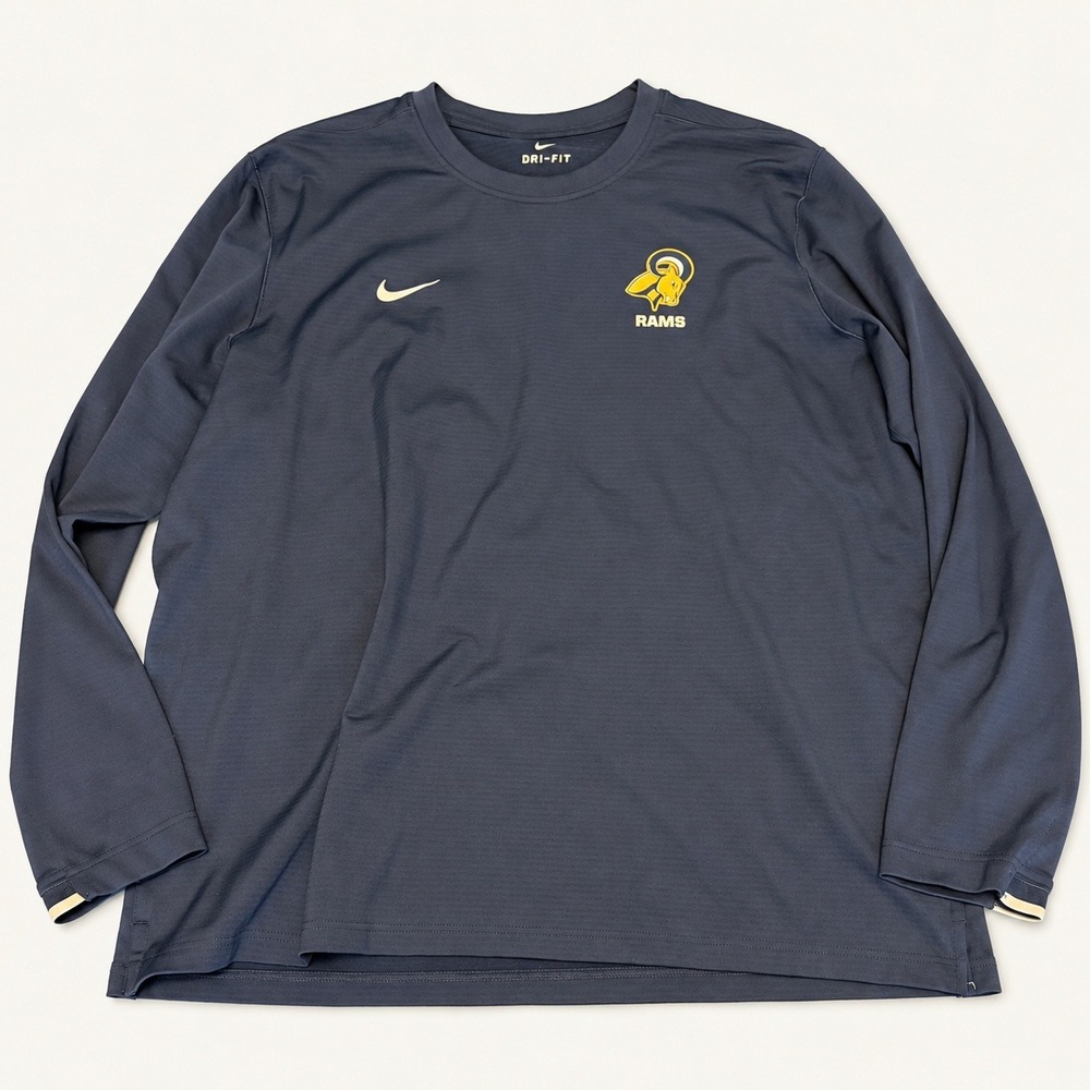 Nike Dri-FIT Anoka-Ramsey Golden Rams Mens XXL Long Sleeve Shirt Navy Blue